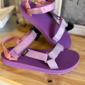 Teva Kids Purple Pink Glitter Sport Sandals Size 3